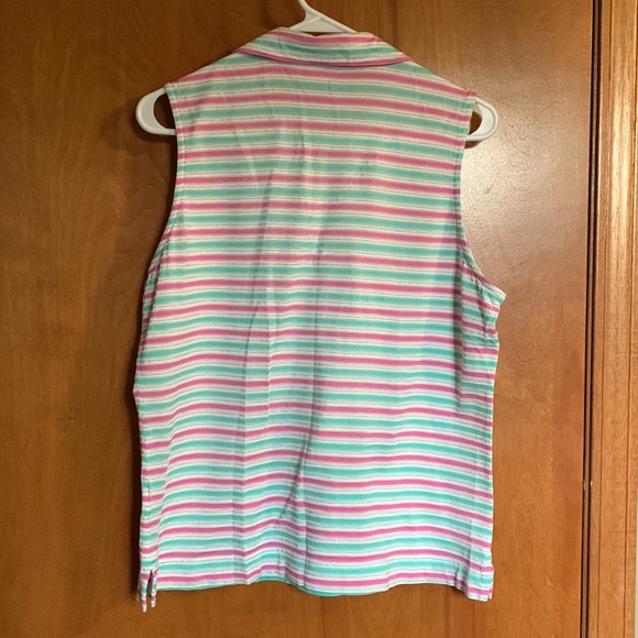 Tail striped sleeveless blouse Size Large - Picture 3 of 4